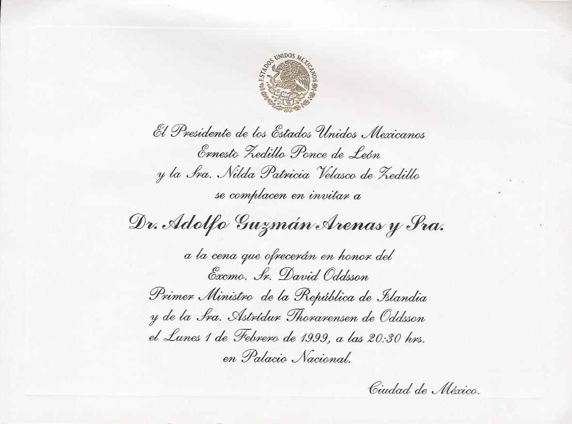 Invitación cena con el presidente de México