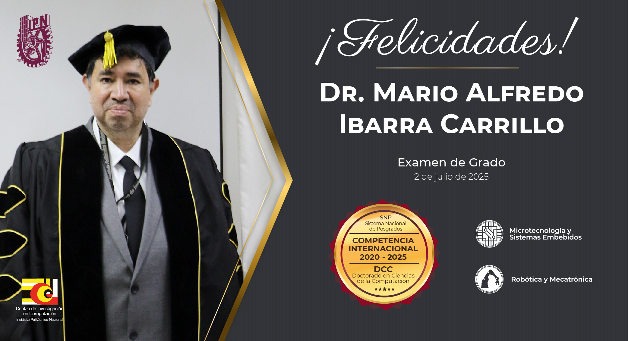 Felicitación Examen de grado-DCC-Mario Alfredo Ibarra Carrillo